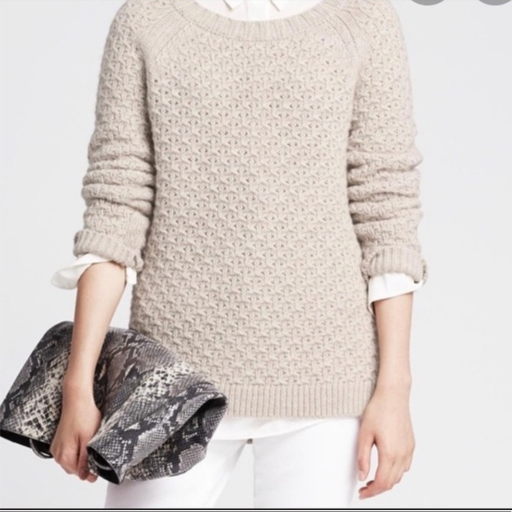 Banana Republic Star Stitch Merino Wool Sweater